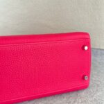 Hermes Kelly 28 Rose Extreme Clemence Leather with Palladium Plated Hardware #REUR-2 - Image 16