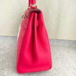 Hermes Kelly 28 Rose Extreme Clemence Leather with Palladium Plated Hardware #REUR-2 - Image 8