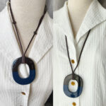 Hermes Isthme Pop Pendant Necklace Black/Blue Buffalo Horn Lacquered Wood #RELE-31 - Image 5