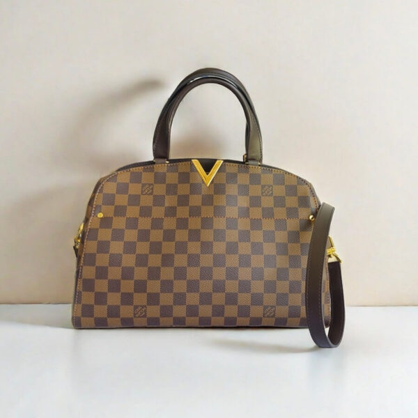LV Kengsington Bowling N41505 Damier Ebene Coated Canvas with Leather and Gold Hardware #RELC-1