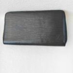 LV Zippy Wallet Large Black Epi Leather with Silver Hardware #OORC-22