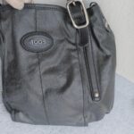 Tods G-Line Bag Black with Coated Canvas/Leather and Silver Hardware #OORU-11 - Image 4