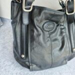 Tods G-Line Bag Black with Coated Canvas/Leather and Silver Hardware #OORU-11 - Image 3