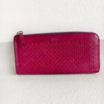 Tods Wallet Maroon Calf Leather with Silver Hardware #ORRO-8