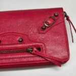 Balenciaga Zippy Wallet Red Lambskin with Antique Gold Hardware #RERL-7 - Image 4