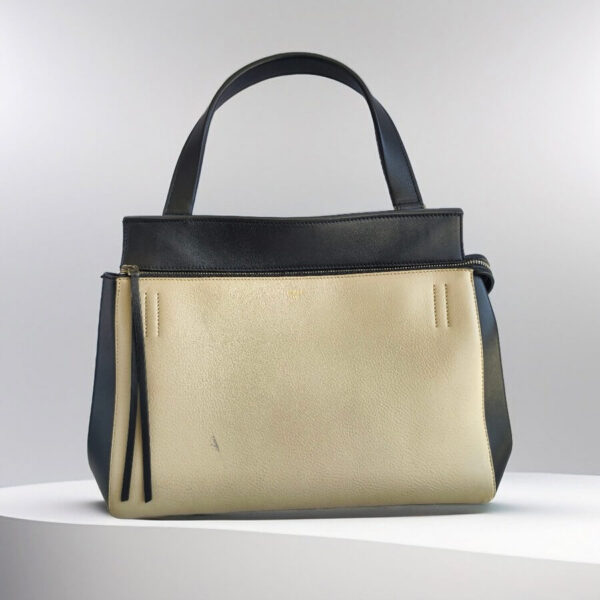 Celine Edge Top Handle Bag BlackYellow Calf Leather with Silver Hardware #RESO-8