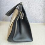 Celine Edge Top Handle Bag Black/Beige Calf Leather with Silver Hardware #RESO-8 - Image 7