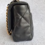 Chanel 19 Flap Bag Black with Lambskin and Gold/Silver/Ruthenium Hardware #OTLE-1 - Image 8