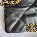 Chanel 19 Flap Bag Black with Lambskin and Gold/Silver/Ruthenium Hardware #OTLE-1 - Image 9