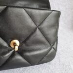 Chanel 19 Flap Bag Black with Lambskin and Gold/Silver/Ruthenium Hardware #OTLE-1 - Image 4