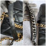 Chanel 19 Flap Bag Black with Lambskin and Gold/Silver/Ruthenium Hardware #OTLE-1 - Image 17