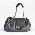 Chanel Accordian Flap Bag Black Perforated Lambskin with GoldSilver Hardware #RESO-4