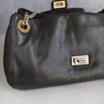 Chanel Accordian Flap Bag Black Perforated Lambskin with Gold/Silver Hardware #RESO-4 - Image 10
