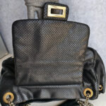 Chanel Accordian Flap Bag Black Perforated Lambskin with Gold/Silver Hardware #RESO-4 - Image 9