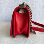 Chanel Boy Medium 25cm Red Calf Leather with Ruthenium Hardware #RESS-1 - Image 7