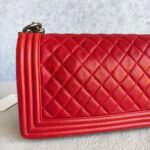 Chanel Boy Medium 25cm Red Calf Leather with Ruthenium Hardware #RESS-1 - Image 5