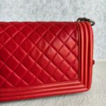Chanel Boy Medium 25cm Red Calf Leather with Ruthenium Hardware #RESS-1 - Image 6