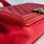 Chanel Boy Medium 25cm Red Calf Leather with Ruthenium Hardware #RESS-1 - Image 15