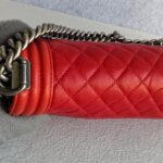 Chanel Boy Medium 25cm Red Calf Leather with Ruthenium Hardware #RESS-1 - Image 11
