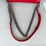Chanel Boy Medium 25cm Red Calf Leather with Ruthenium Hardware #RESS-1 - Image 20