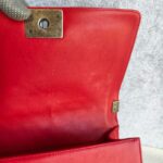 Chanel Boy Medium 25cm Red Calf Leather with Ruthenium Hardware #RESS-1 - Image 23