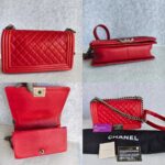 Chanel Boy Medium 25cm Red Calf Leather with Ruthenium Hardware #RESS-1 - Image 2