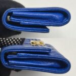 Chanel Card Holder Blue Grained Calfskin with Gold Hardware #REOO-1 - Image 7