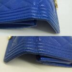 Chanel Card Holder Blue Grained Calfskin with Gold Hardware #REOO-1 - Image 9