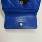 Chanel Card Holder Blue Grained Calfskin with Gold Hardware #REOO-1 - Image 10