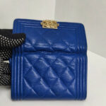 Chanel Card Holder Blue Grained Calfskin with Gold Hardware #REOO-1 - Image 3