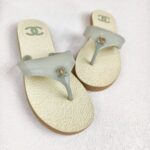 Chanel Sandals Grey/White Size 37 #OOSS-2