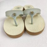 Chanel Sandals Grey/White Size 37 #OOSS-2 - Image 3