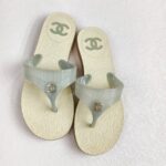 Chanel Sandals Grey/White Size 37 #OOSS-2 - Image 2