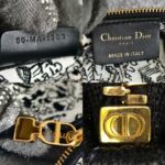 Dior Cosmetic Pouch Black/white Canvas with Gold Hardware #RLER-1 - Image 10