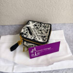 Dior Cosmetic Pouch Black/white Canvas with Gold Hardware #RLER-1 - Image 2
