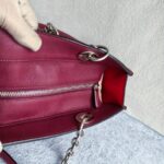 Dior Tote Burgundy Calf Leather with Silver Hardware #GULEL-2 - Image 10