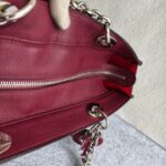 Dior Tote Burgundy Calf Leather with Silver Hardware #GULEL-2 - Image 9