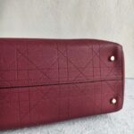 Dior Tote Burgundy Calf Leather with Silver Hardware #GULEL-2 - Image 12