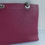 Dior Tote Burgundy Calf Leather with Silver Hardware #GULEL-2 - Image 6