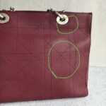 Dior Tote Burgundy Calf Leather with Silver Hardware #GULEL-2 - Image 4