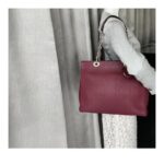 Dior Tote Burgundy Calf Leather with Silver Hardware #GULEL-2 - Image 33