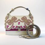 Fendi Kan I Medium Bag 2tone Calf Leather and Silver/Gold Hardware #RECS-2