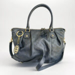 Gucci Sukey Dark Blue Guccissima Leather with Gold Hardware #REOY-1
