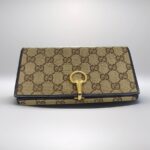 Gucci Wallet Brown Canvas with Leather and Gold Hardware #RERL-4
