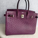 Hermes Birkin 35 Purple Ostrich Skin with Palladium Plated Hardware #REUS-2 - Image 3