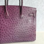 Hermes Birkin 35 Purple Ostrich Skin with Palladium Plated Hardware #REUS-2 - Image 6
