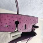 Hermes Birkin 35 Purple Ostrich Skin with Palladium Plated Hardware #REUS-2 - Image 27