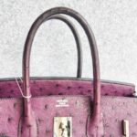 Hermes Birkin 35 Purple Ostrich Skin with Palladium Plated Hardware #REUS-2 - Image 19