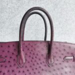Hermes Birkin 35 Purple Ostrich Skin with Palladium Plated Hardware #REUS-2 - Image 20