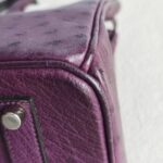 Hermes Birkin 35 Purple Ostrich Skin with Palladium Plated Hardware #REUS-2 - Image 14